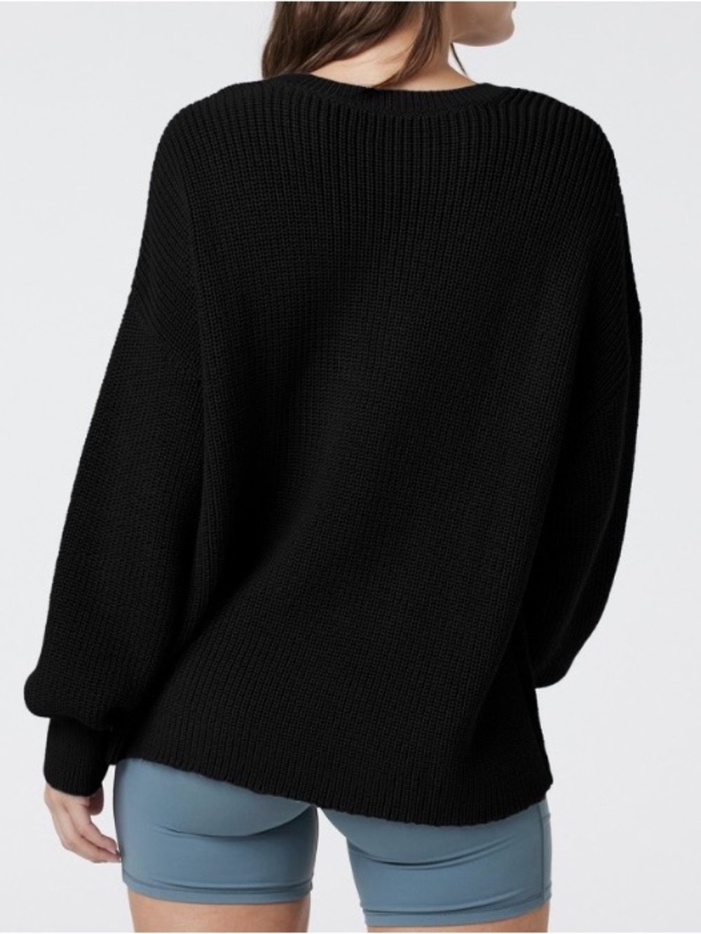 New! Vuori womens alps crew neck sweater black xl merino wool